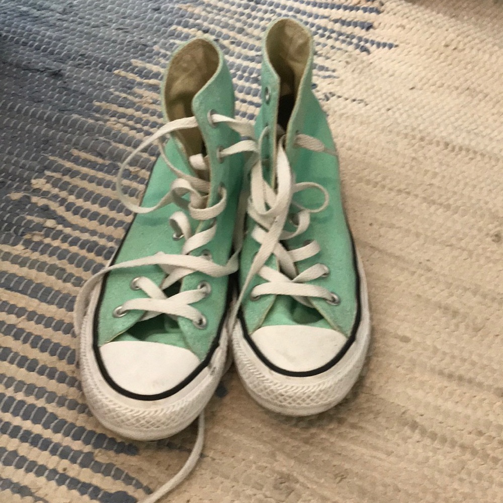 Mint green high converse